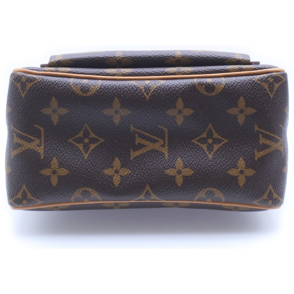 LOUIS VUITTON(ルイヴィトン) モノグラム ヴィバシテPM ミニ ショルダーバッグ ブラウン レザー×PVC M51165 ゴールド金具 レディース