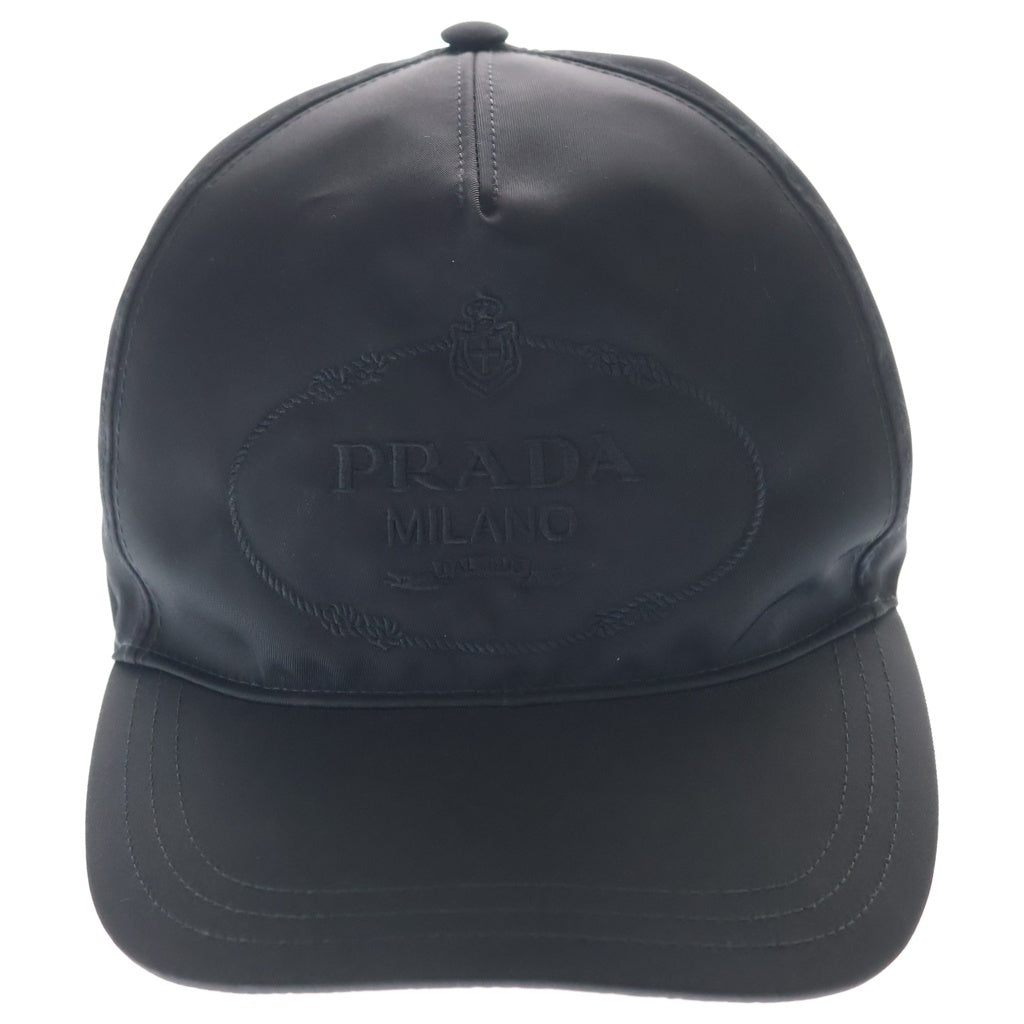 PRADA(プラダ) ロゴ刺繍ナイロンキャップ ブラック #M
