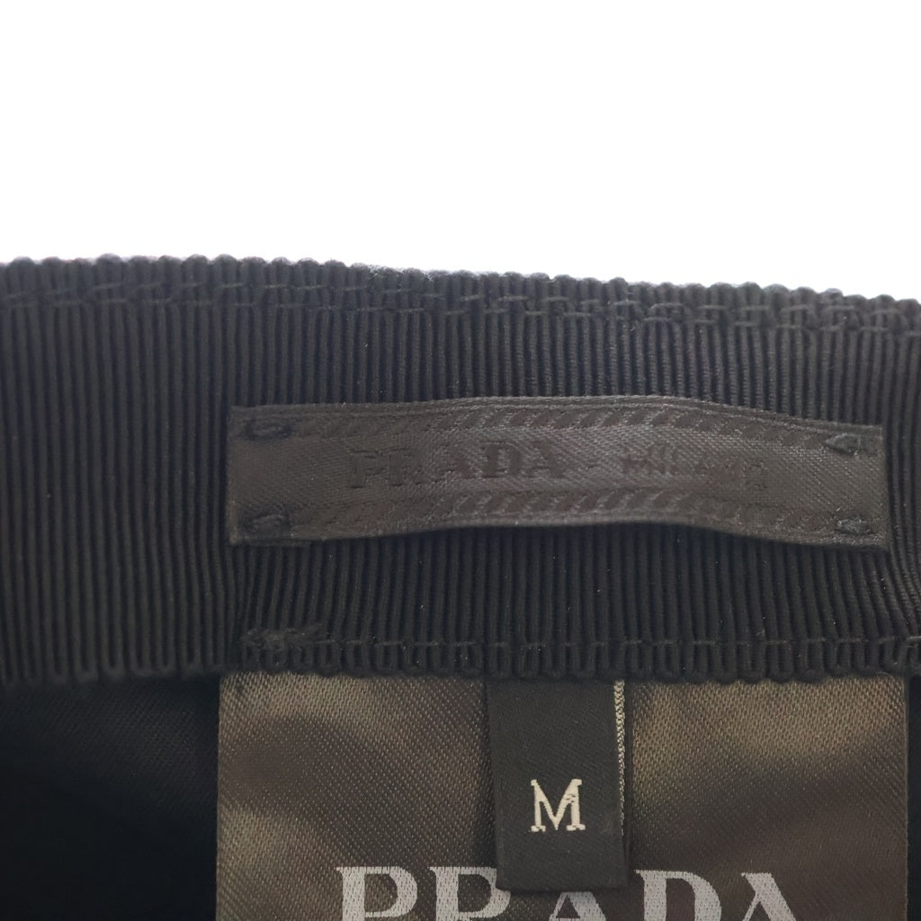 PRADA(プラダ) ロゴ刺繍ナイロンキャップ ブラック #M