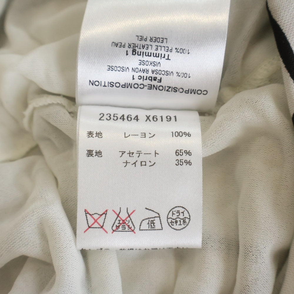 GUCCI(グッチ) 総柄 レーヨンニット 半袖 ミディアムワンピース ホワイト レディース 235464