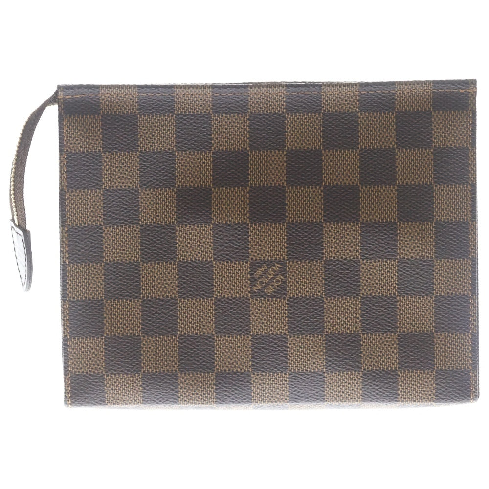 LOUIS VUITTON(ルイヴィトン) ダミエ ポッシュトワレット 26 ポーチ ケース セカンドバッグ クラッチバッグ ブラウン PVCレザー N47543 ゴールド金具 レディース