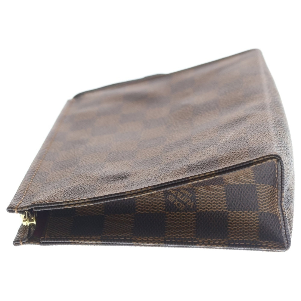 LOUIS VUITTON(ルイヴィトン) ダミエ ポッシュトワレット 26 ポーチ ケース セカンドバッグ クラッチバッグ ブラウン PVCレザー N47543 ゴールド金具 レディース