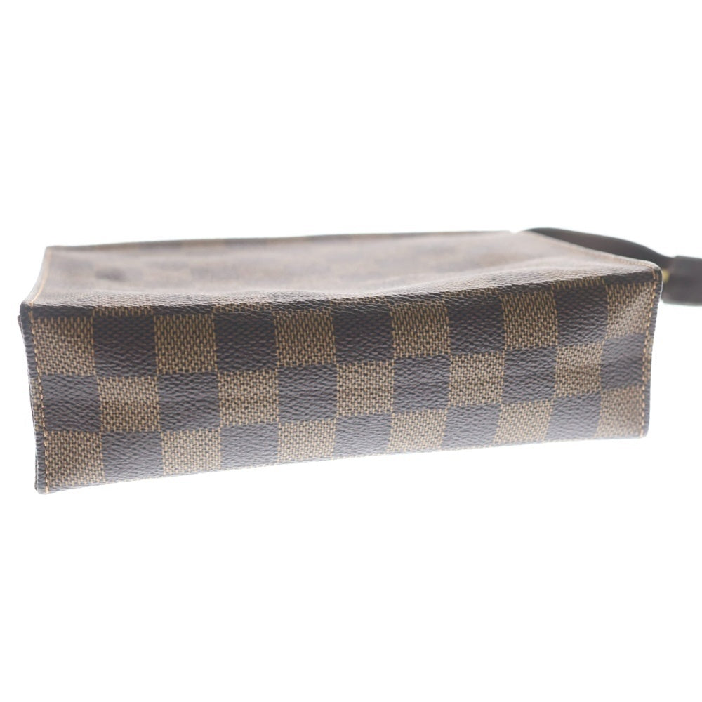 LOUIS VUITTON(ルイヴィトン) ダミエ ポッシュトワレット 26 ポーチ ケース セカンドバッグ クラッチバッグ ブラウン PVCレザー N47543 ゴールド金具 レディース