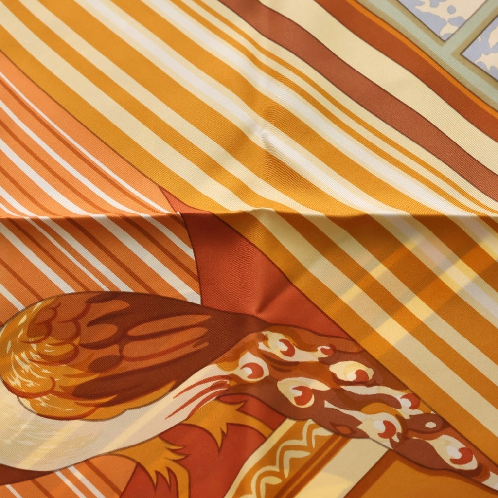 HERMES(エルメス) カレ90 REVERIE POMPEIENNE II シルクスカーフ ブラウンベージュ レディース