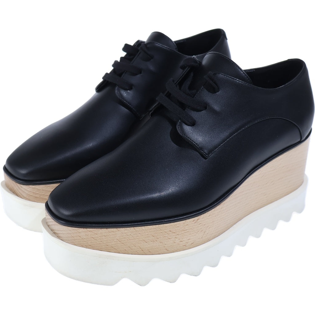 STELLA McCARTNEY(ステラマッカートニー) エリス シャークソール プラットフォーム 厚底 レースアップ シューズ ブラック レディース 363997