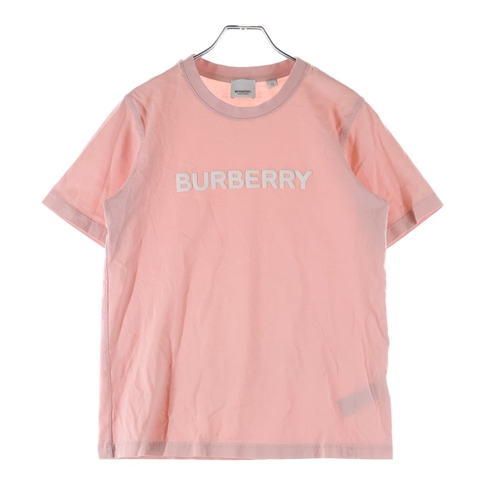 BURBERRY(バーバリー) ラバーロゴプリント クルーネック 半袖Tシャツ カットソー ピンク 8067529 レディース