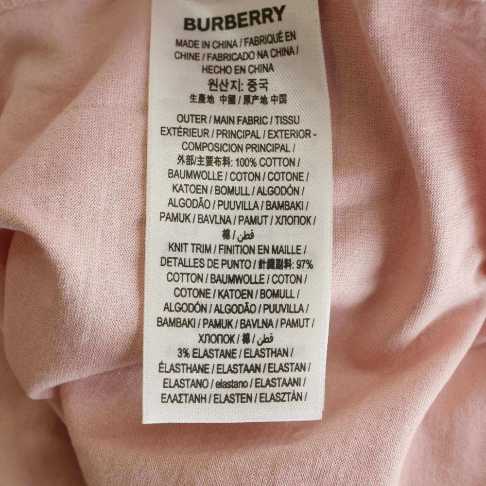 BURBERRY(バーバリー) ラバーロゴプリント クルーネック 半袖Tシャツ カットソー ピンク 8067529 レディース