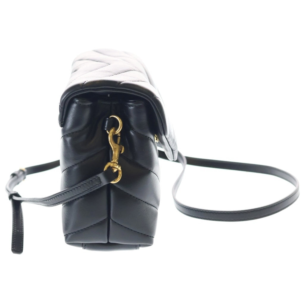 SAINT LAURENT PARIS(サンローランパリ) ルル トイ レザー チェーンショルダーバッグ ブラック 678401 ゴールド金具 レディース