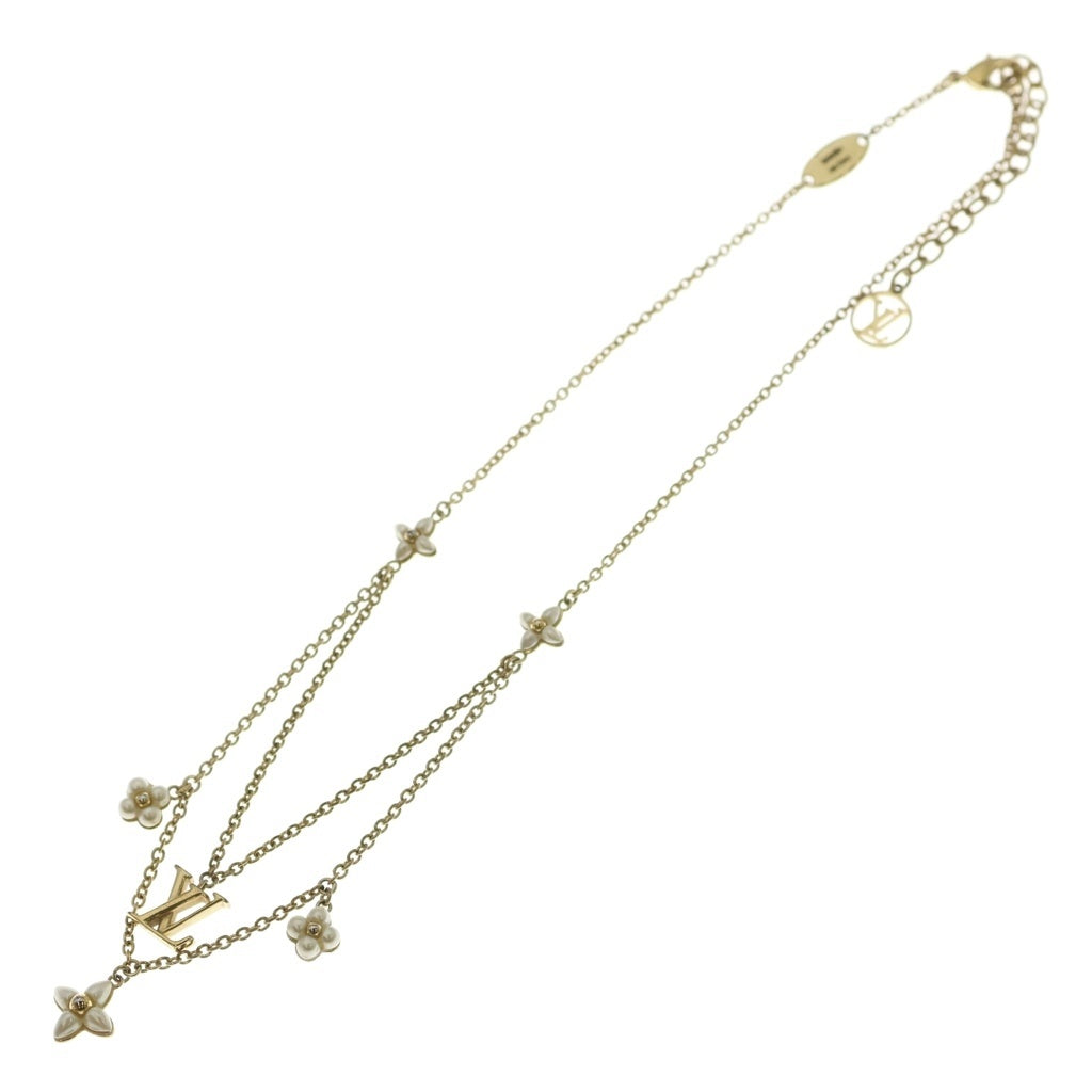 LOUIS VUITTON(ルイヴィトン) フローラグラム ネックレス ペンダント チェーン ゴールド/ホワイト M00981 レディース