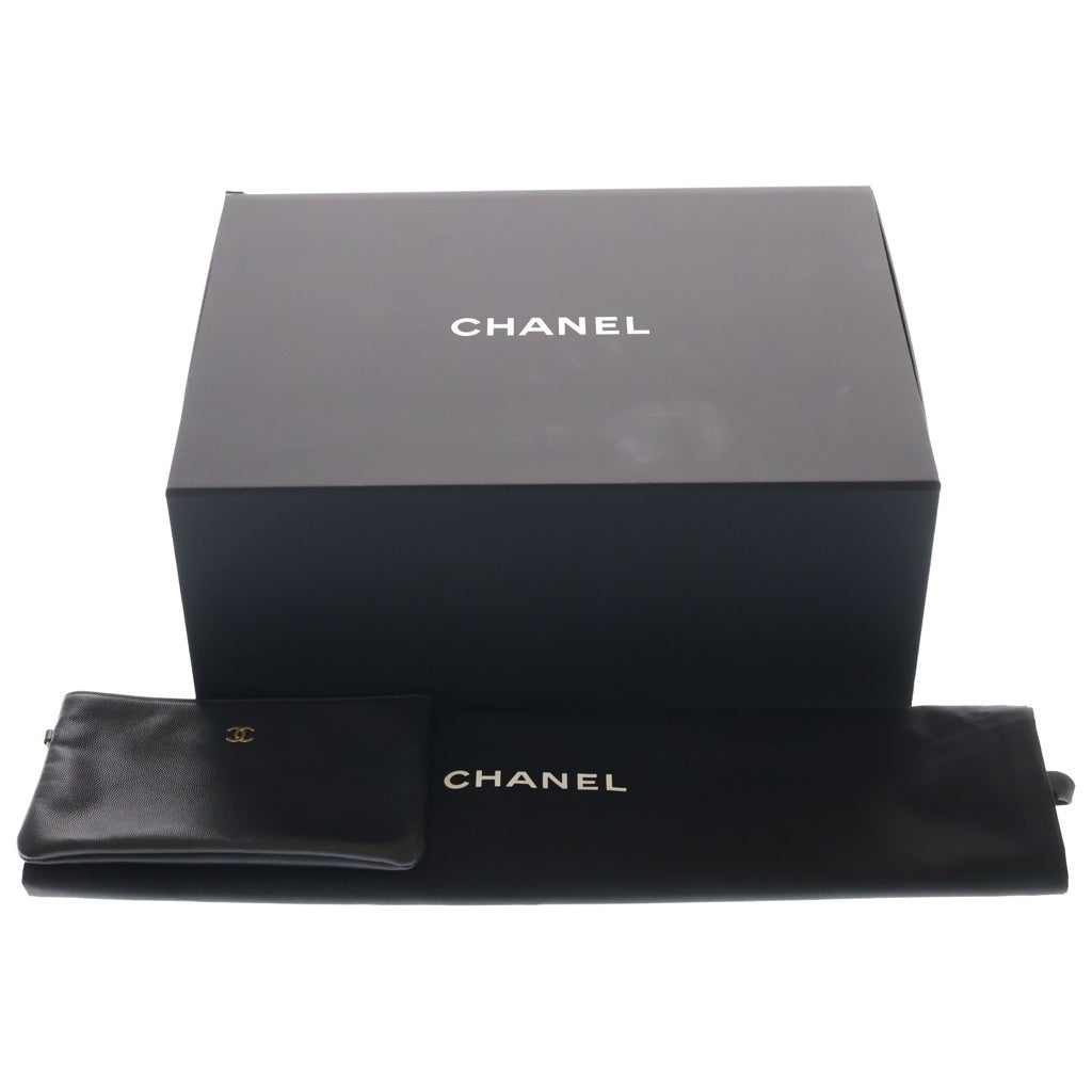 CHANEL(シャネル) シャネル25 ミディアム ブラック キャビアスキン レザー AS5311 ゴールド金具 レディース