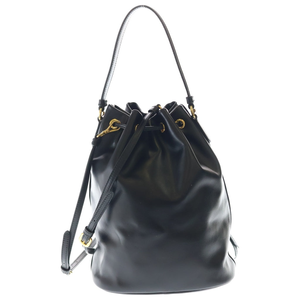 PRADA(プラダ) デュエット バゲットバッグ 黒 レザー 1BH038 レディース
