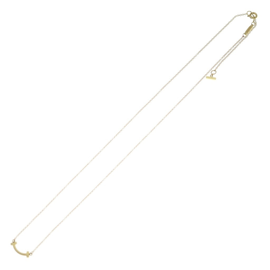 TIFFANY & Co.(ティファニー) Tスマイルミニ ネックレス ペンダント チェーン ゴールド AU750YG 2.3g レディース