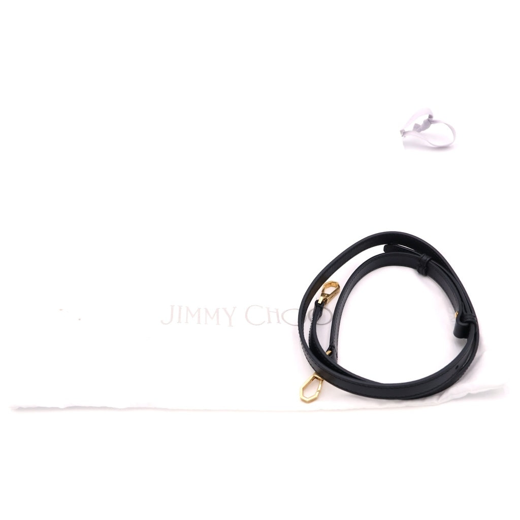 JIMMY CHOO(ジミーチュウ) ダイヤモンド トート スモール スターエンボス レザー 2WAY ハンド ショルダーバッグ ゴールド金具 ブラック レディース