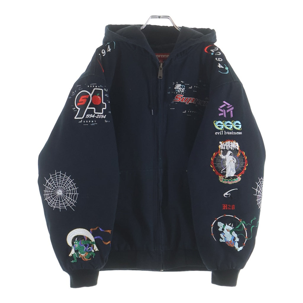 SUPREME(シュプリーム) ■×葵産業 刺繍 フーデット ワークジャケット ネイビー 中綿