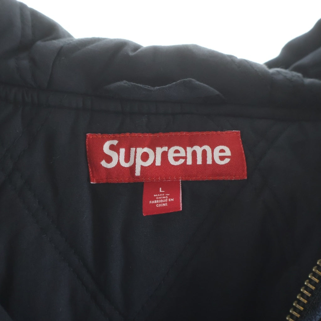 SUPREME(シュプリーム) ■×葵産業 刺繍 フーデット ワークジャケット ネイビー 中綿