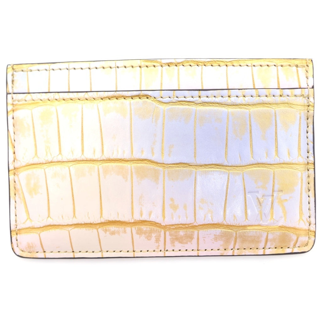 LOUIS VUITTON(ルイヴィトン) クロコダイル エキゾチックレザー ポルトカルト サーンプル グリスゴールド レディース