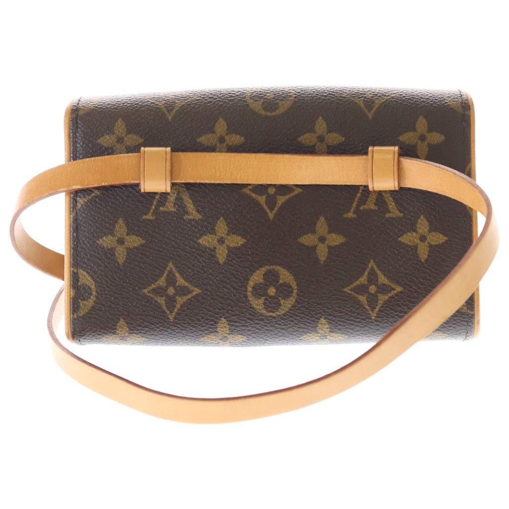 LOUIS VUITTON(ルイヴィトン) モノグラム ポシェットフロランティーヌ ショルダーバッグ ミニバッグ ブラウン レザー×PVC M51240 ゴールド金具 レディース