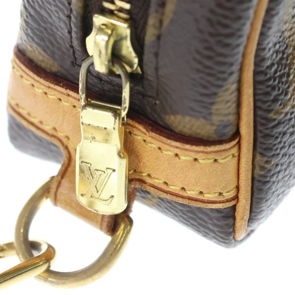 LOUIS VUITTON(ルイヴィトン) モノグラム トゥルース ワピティ ポーチ 小物入れ ケース ブラウン レザー×PVC M58030 ゴールド金具 レディース