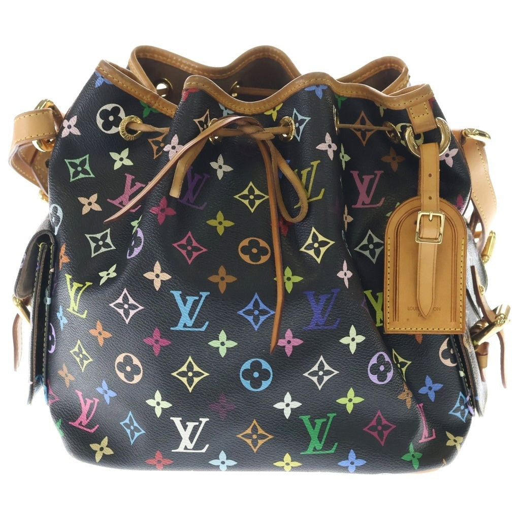LOUIS VUITTON(ルイヴィトン) モノグラム マルチカラー プチ ノエ 2WAYバッグ ハンドバッグ ショルダーバッグ ブラウン×ブラック レザー×PVC M42230 ゴールド金具 レディース