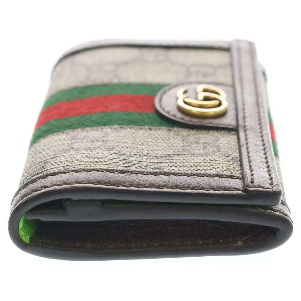 GUCCI(グッチ) オフディア GGスプリーム シェリー レザー カードケース 名刺入れ 763286 バイカラー ブラウン/グリーン