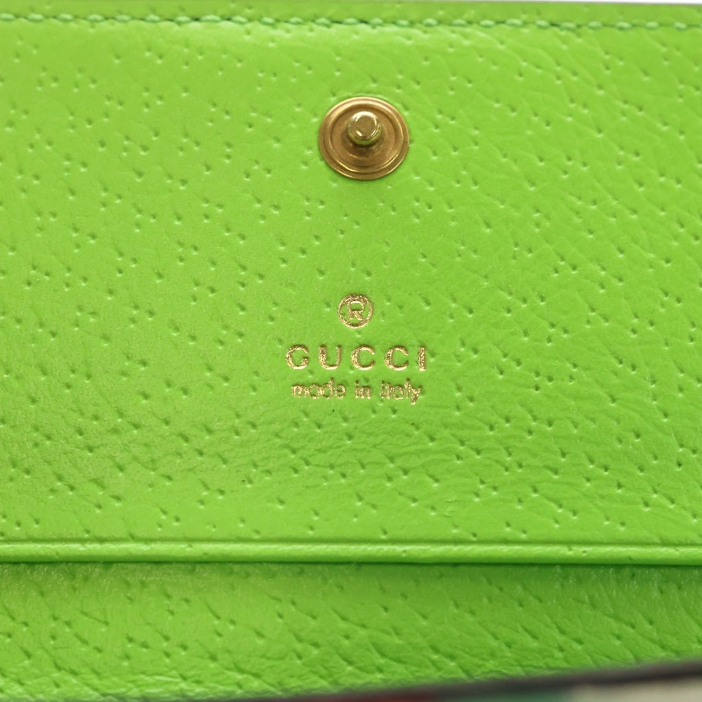 GUCCI(グッチ) オフディア GGスプリーム シェリー レザー カードケース 名刺入れ 763286 バイカラー ブラウン/グリーン