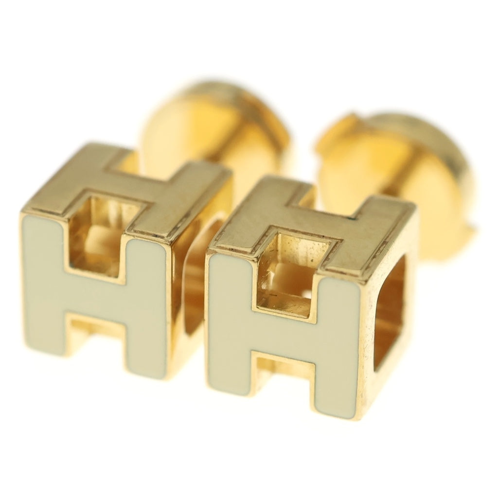 HERMES(エルメス) カージュ ド アッシュ Hロゴ ピアス ゴールド/アイボリー レディース
