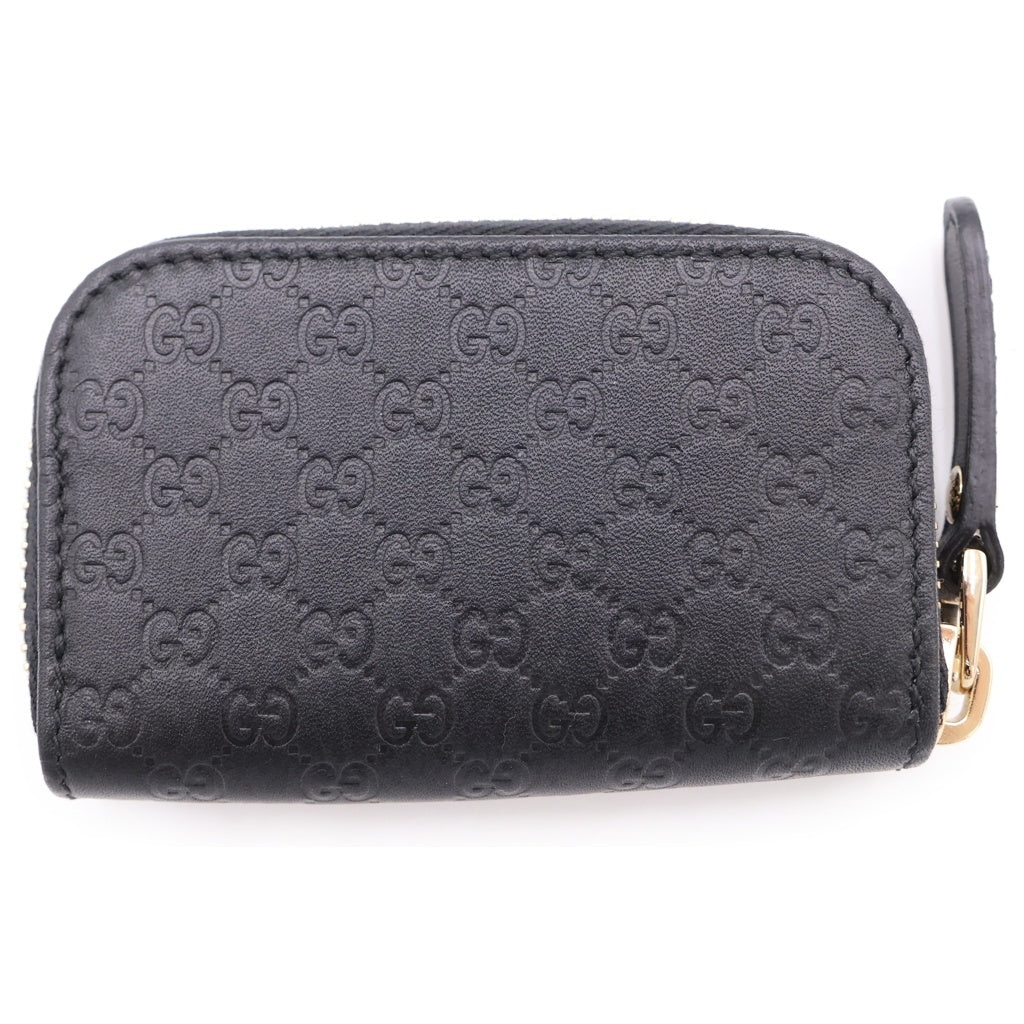 GUCCI(グッチ) グッチシマ コインケース ポーチ ブラック レザー 449896 ゴールド金具 レディース