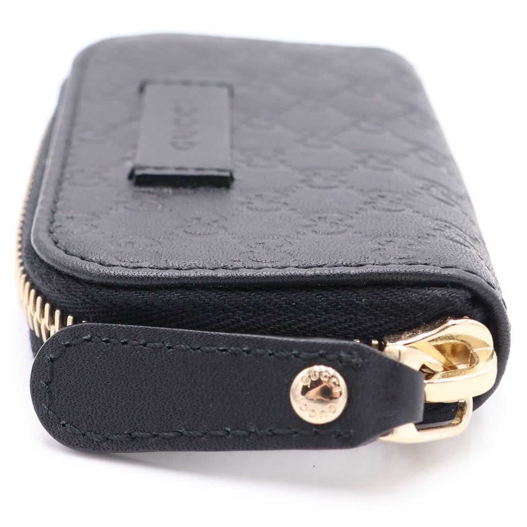 GUCCI(グッチ) グッチシマ コインケース ポーチ ブラック レザー 449896 ゴールド金具 レディース
