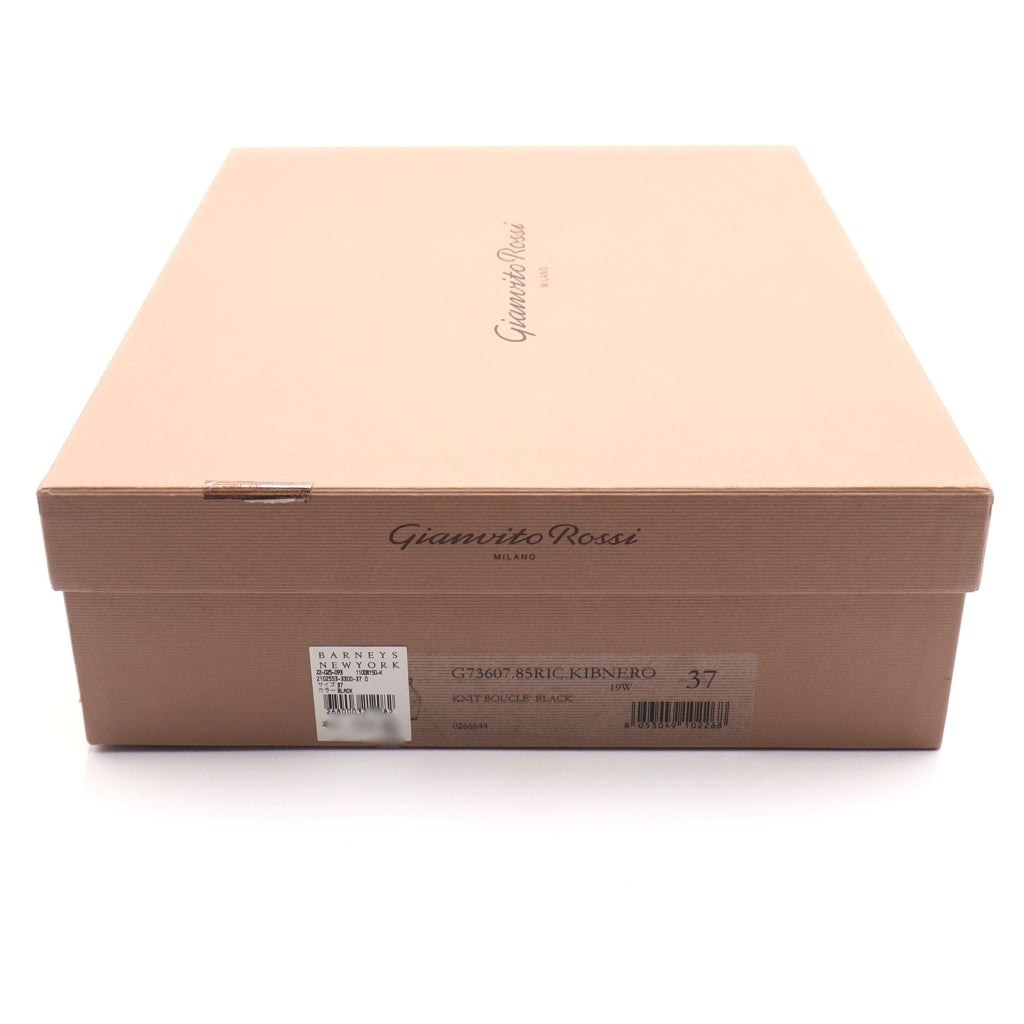 Gianvito Rossi(ジャンヴィト・ロッシ) パイルニット ソックス ショート ブーツ シューズ ブラック レディース