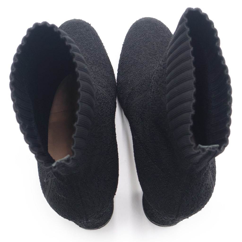 Gianvito Rossi(ジャンヴィト・ロッシ) パイルニット ソックス ショート ブーツ シューズ ブラック レディース