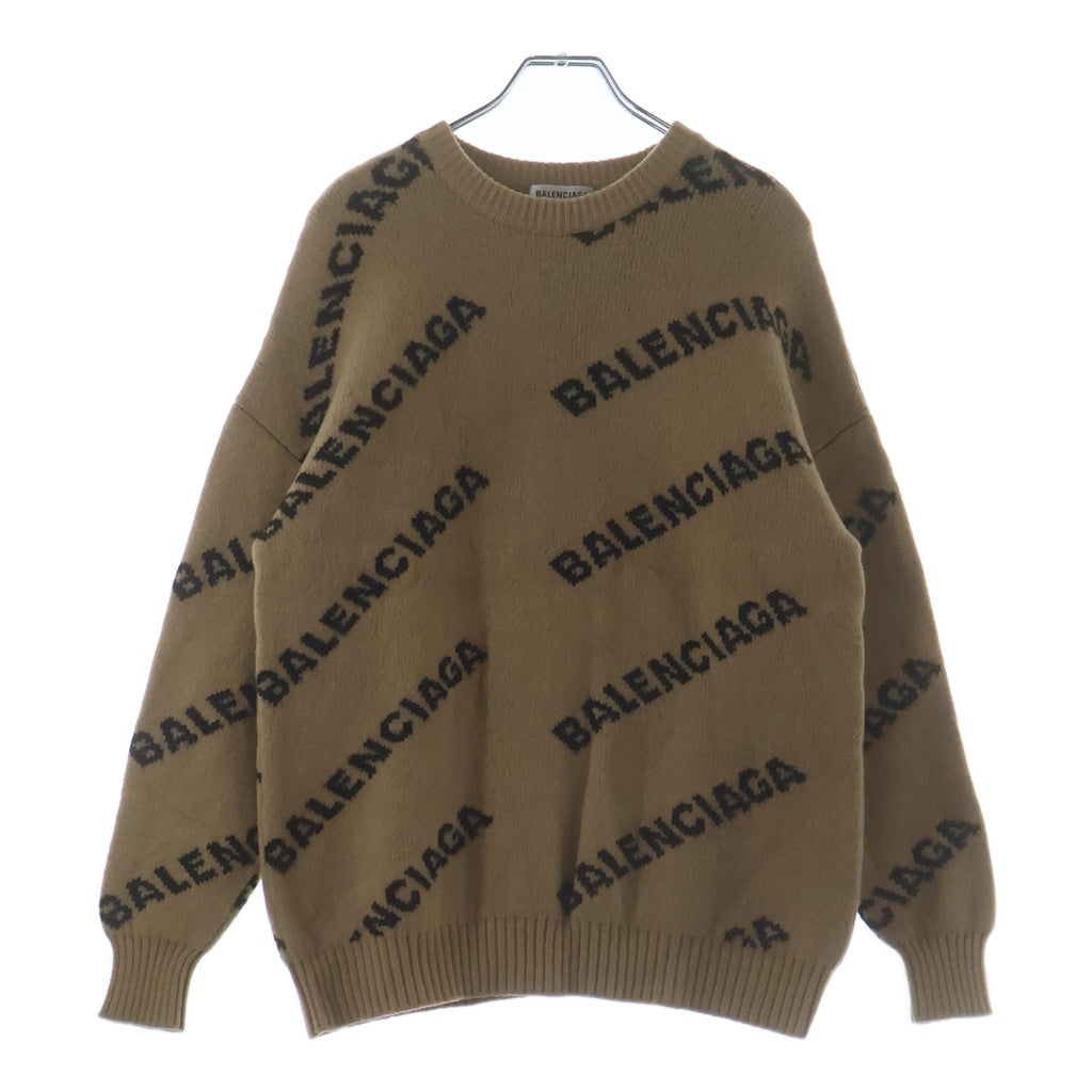 BALENCIAGA(バレンシアガ) ロゴ ジャガード ニット ベージュ XS 547831