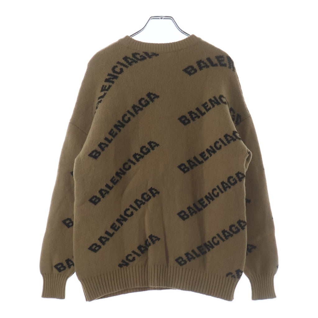 BALENCIAGA(バレンシアガ) ロゴ ジャガード ニット ベージュ XS 547831