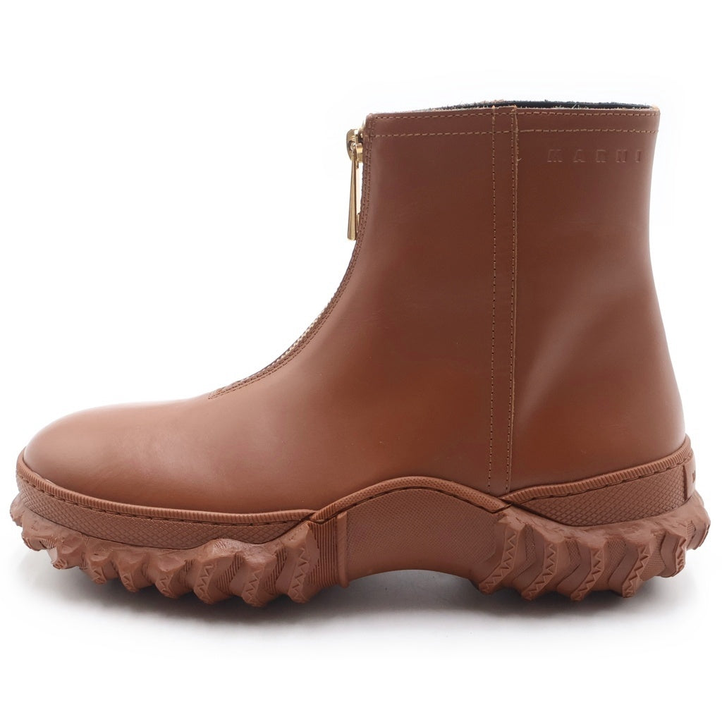 MARNI(マルニ) ロゴジップ ショートブーツ ブラウン #38 レディース