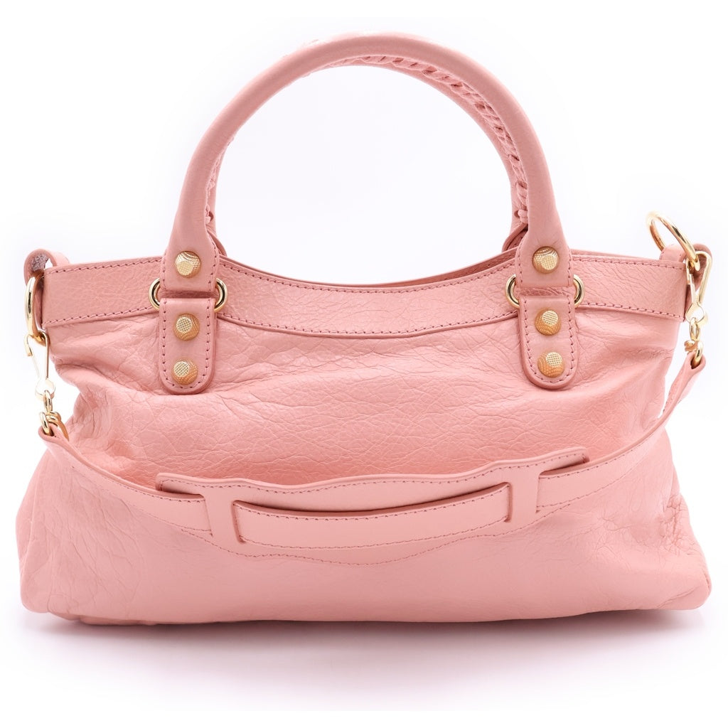 BALENCIAGA(バレンシアガ) ジャイアント ファースト 2WAY ハンドバッグ ショルダーバッグ ピンク レザー 285433 ゴールド金具 レディース
