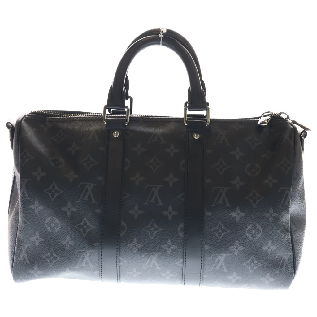 LOUIS VUITTON(ルイヴィトン) モノグラムエクリプス キーポルバンドリエール35 2WAYバッグ ハンドバッグ ボストンバッグ ショルダーバッグ ブラック レザー×PVC M46655 シルバー金具 レディース
