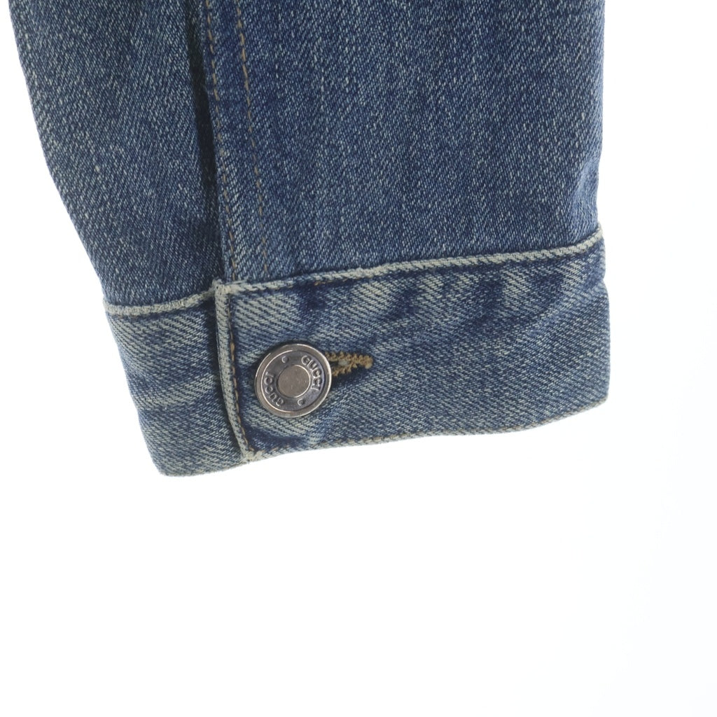 GUCCI(グッチ) ウォッシュド加工 デニムジャケット Gジャン インディゴブルー #42 レディース