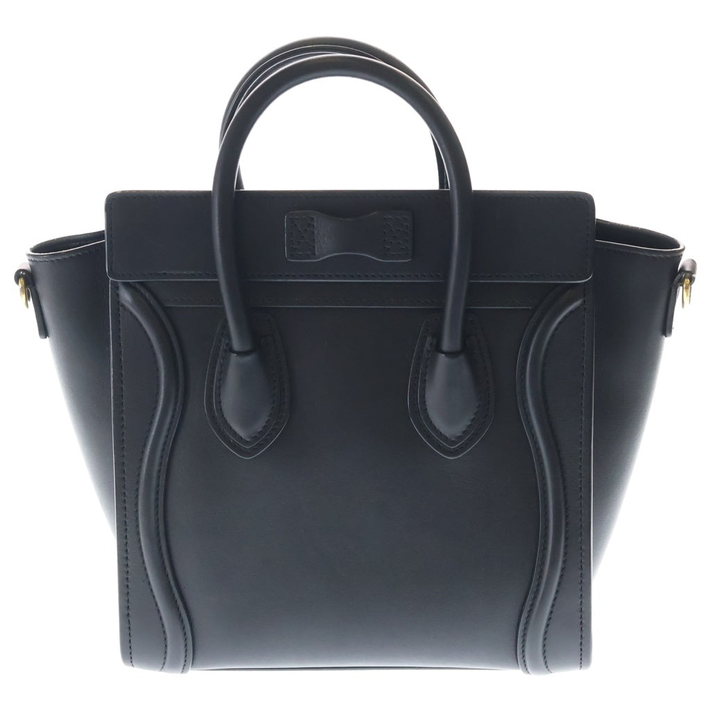 CELINE(セリーヌ) ラゲージ ナノ 2WAYバッグ ハンドバッグ ショルダーバッグ ブラック レザー ゴールド金具 レディース