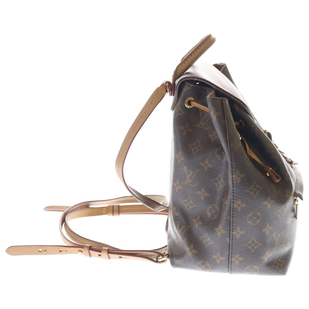 LOUIS VUITTON(ルイヴィトン) モノグラム モンスリ NM PM リュックサック バックパック ブラウン レザー×PVC M45501 ゴールド金具 レディース