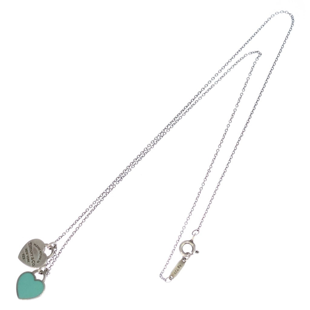 TIFFANY & Co.(ティファニー) リターントゥティファニー ミニダブルハート タグ Ag925 ネックレス ペンダント シルバー/ブルー レディース
