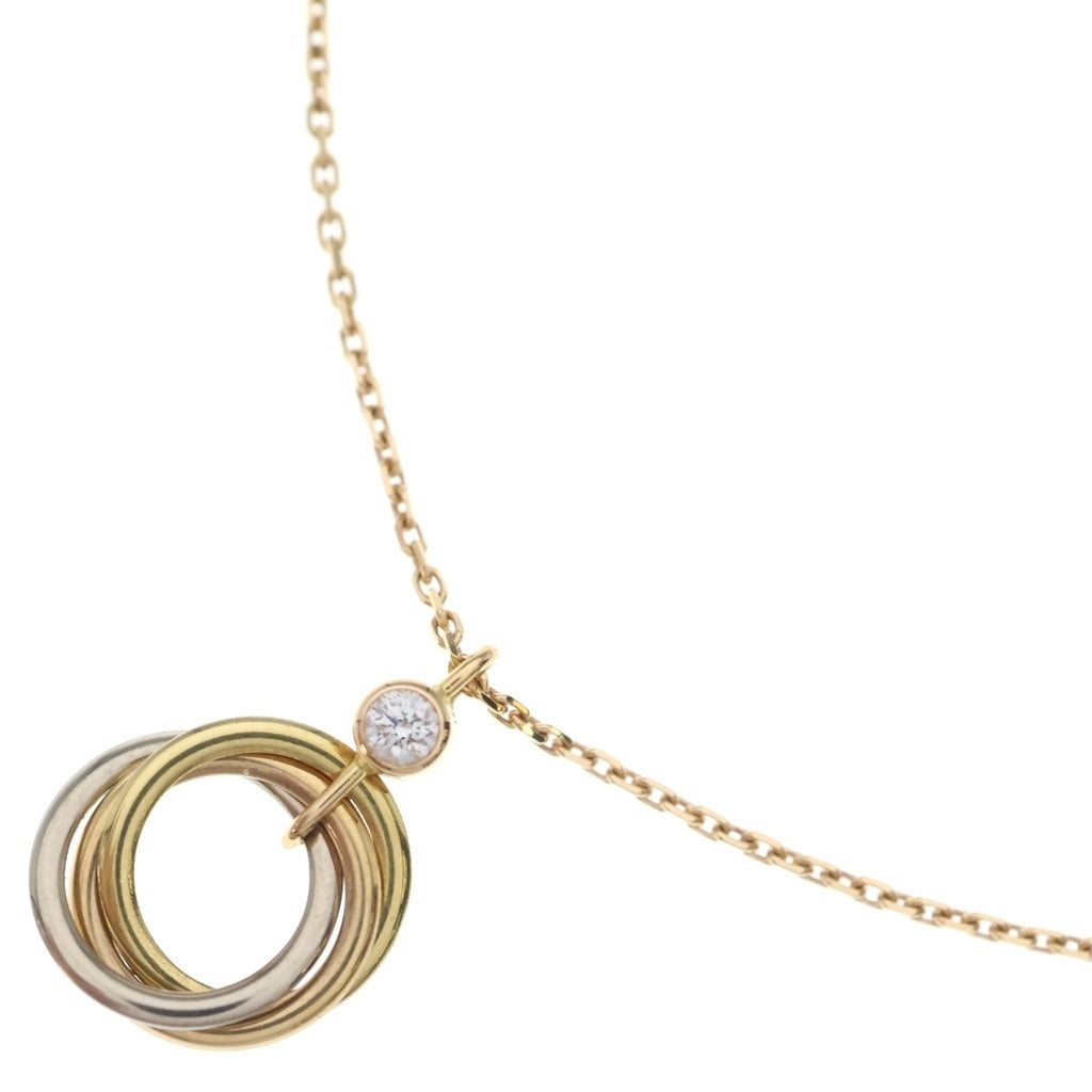 Cartier(カルティエ) ベビートリニティ 1Pダイヤ Au750 YG WG PG 3連 3カラー ネックレス ペンダント イエローゴールド/ホワイトゴールド/ピンクゴールド レディース