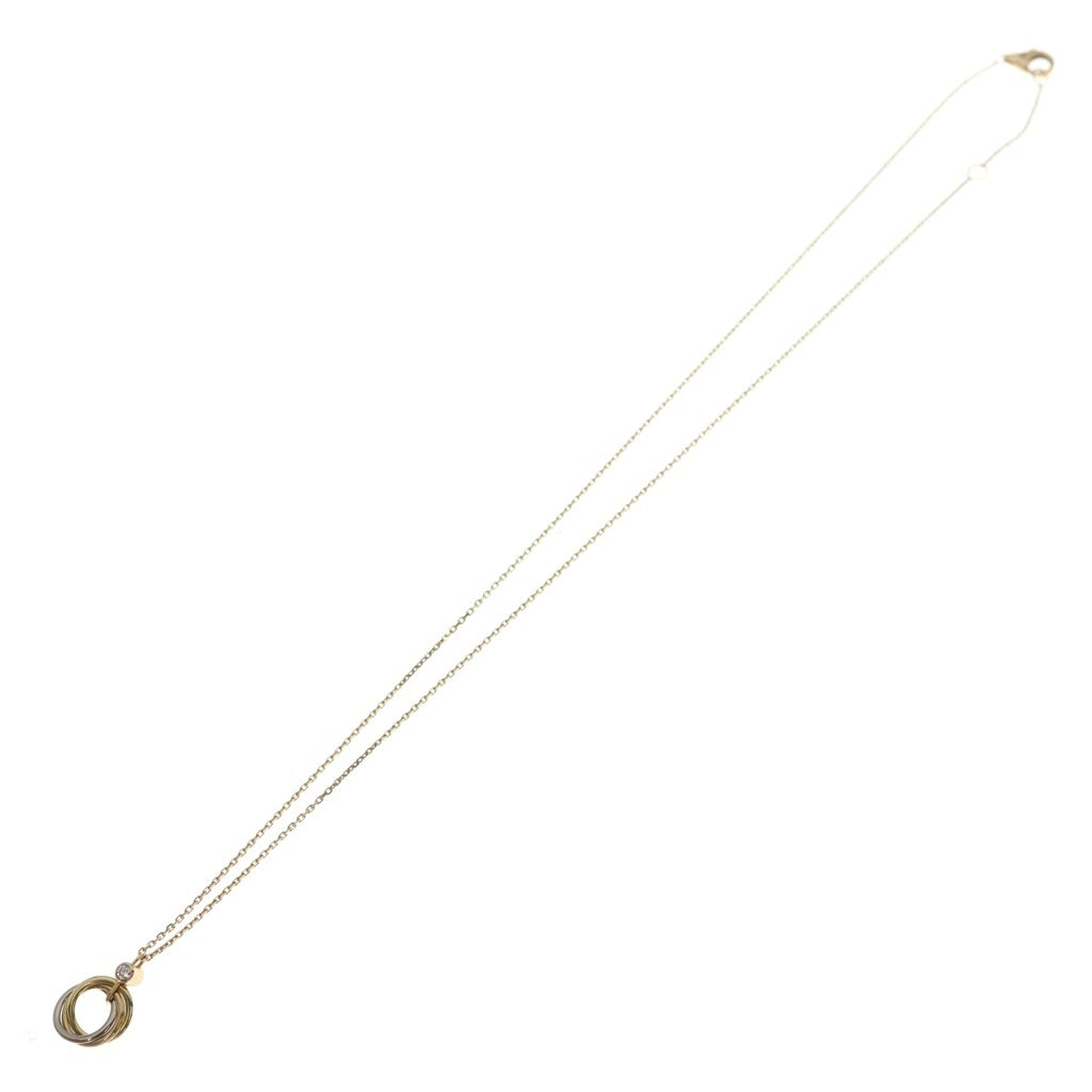 Cartier(カルティエ) ベビートリニティ 1Pダイヤ Au750 YG WG PG 3連 3カラー ネックレス ペンダント イエローゴールド/ホワイトゴールド/ピンクゴールド レディース