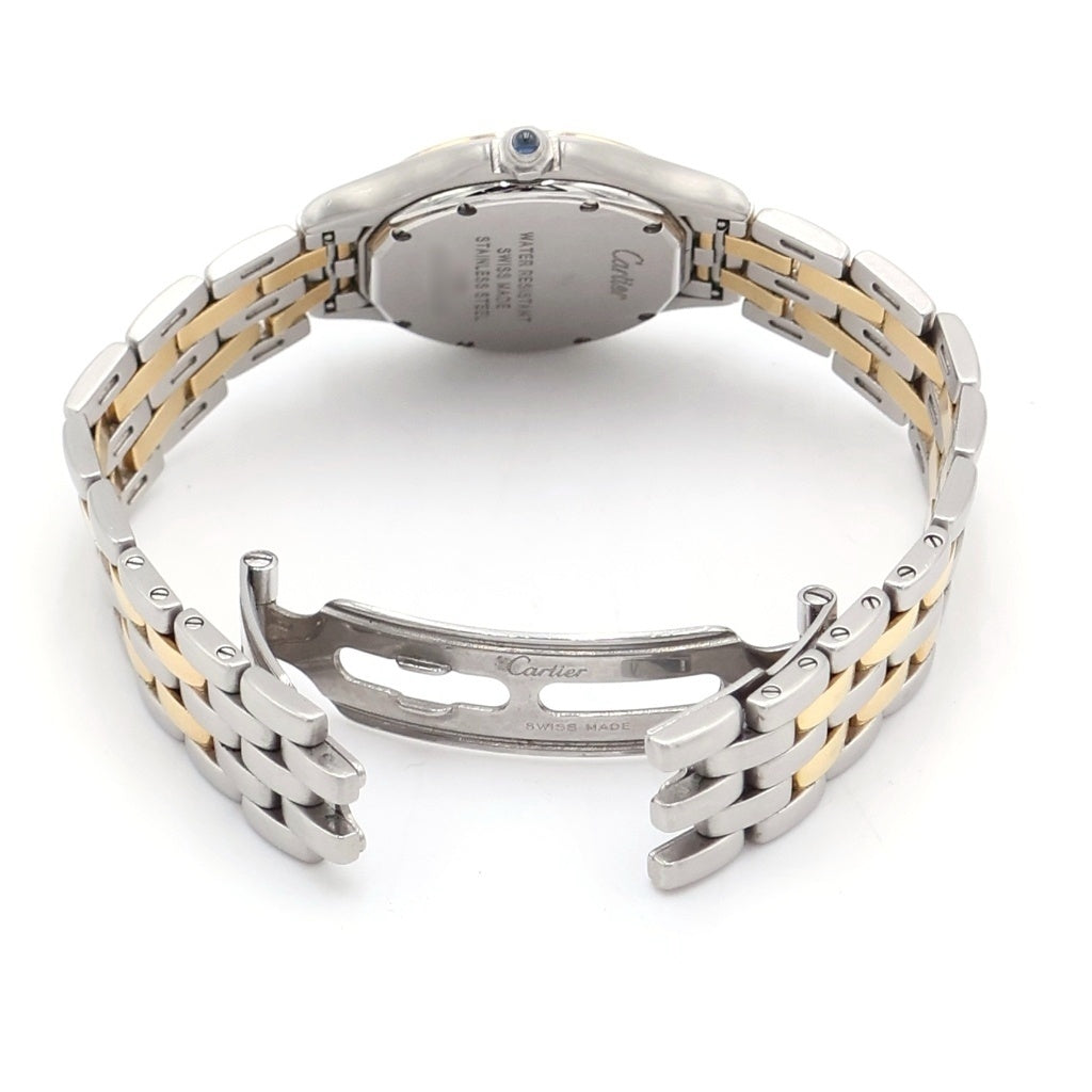 Cartier(カルティエ) パンテール クーガー SM 2ロウ 白文字盤 クォーツウォッチ 腕時計 K18YG シルバー/イエローゴールド W35005B6 レディース