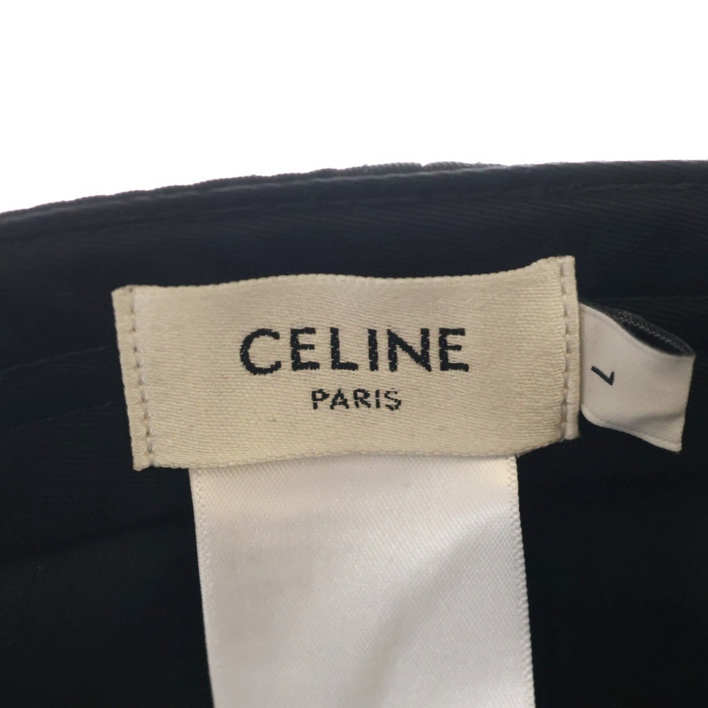 CELINE(セリーヌ) トリオンフ ロゴ刺繍 ベースボールキャップ 帽子 ブラック C451578