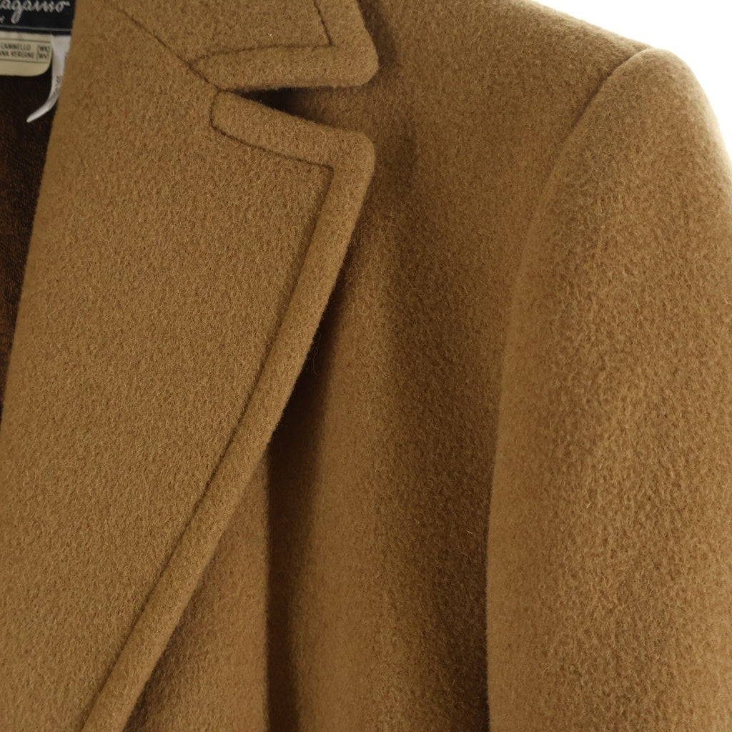 Salvatore Ferragamo(サルヴァトーレ フェラガモ) メルトンキャメル ウール 2B ショート コート ブラウン レディース