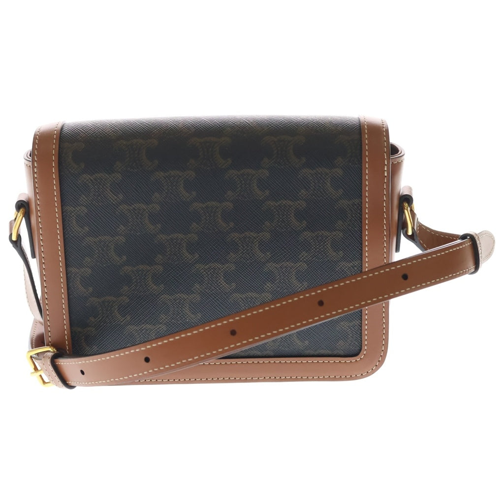 CELINE(セリーヌ) トリオンフ ティーン PVC レザー ゴールド金具 ショルダーバック ブラウン レディース