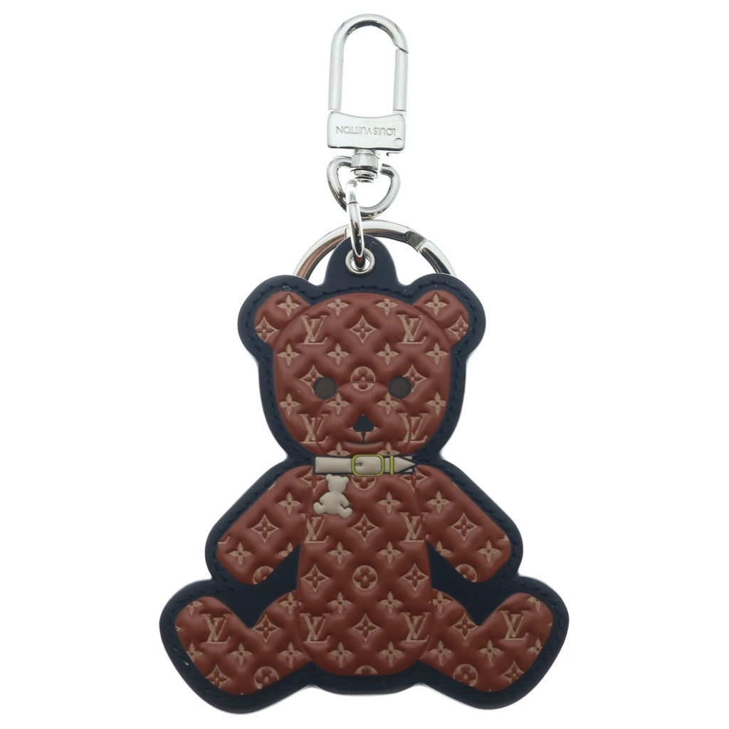 LOUIS VUITTON(ルイヴィトン) ポルト クレ・テディベア キーリング バッグチャーム キーホルダー ブラウン M00342 シルバー金具