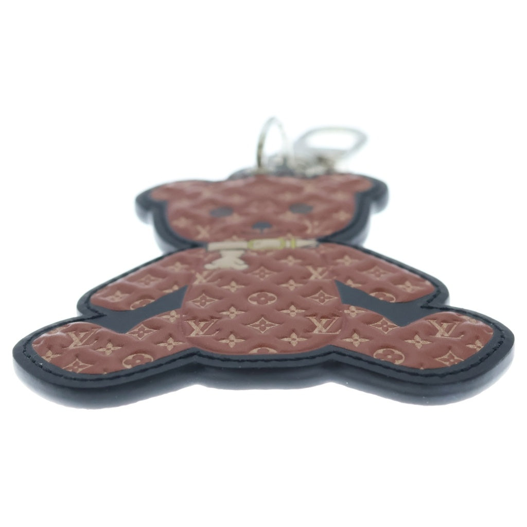 LOUIS VUITTON(ルイヴィトン) ポルト クレ・テディベア キーリング バッグチャーム キーホルダー ブラウン M00342 シルバー金具