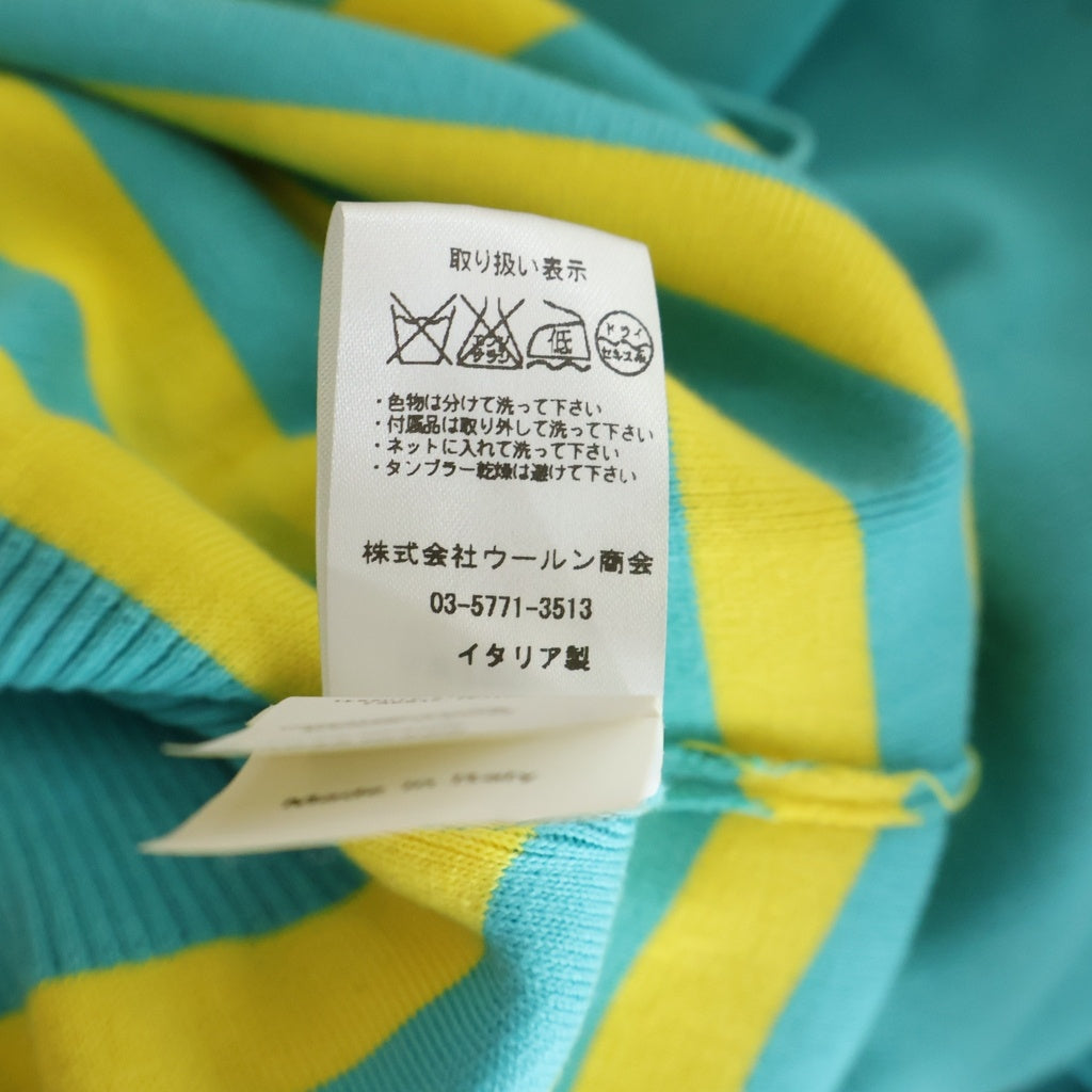 MOSCHINO(モスキーノ) ボーダー柄 コットン ノースリーブワンピース ライトブルー/イエロー KW7261103 レディース