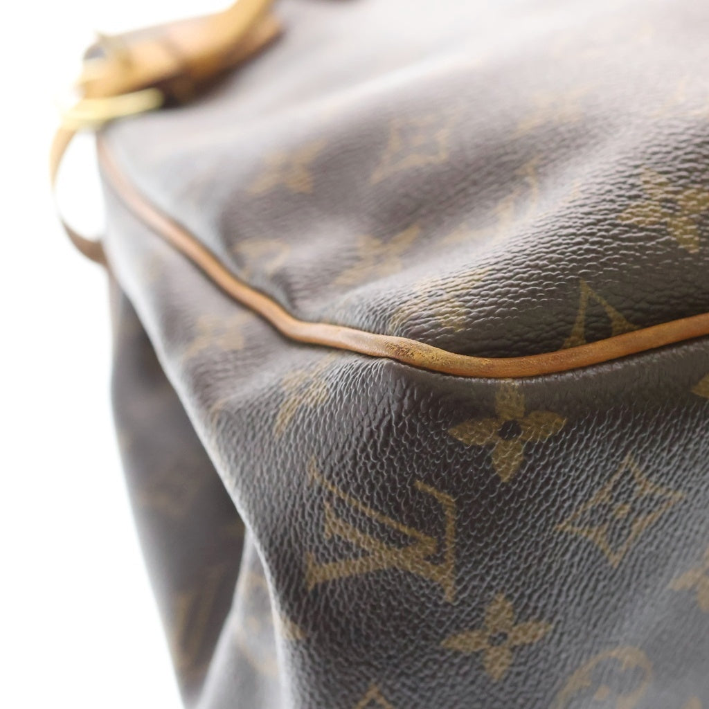 LOUIS VUITTON(ルイヴィトン) モノグラム バティニョールヴェルティカル ハンドバッグ トートバッグ ブラウン レザー×PVC M51153 ゴールド金具