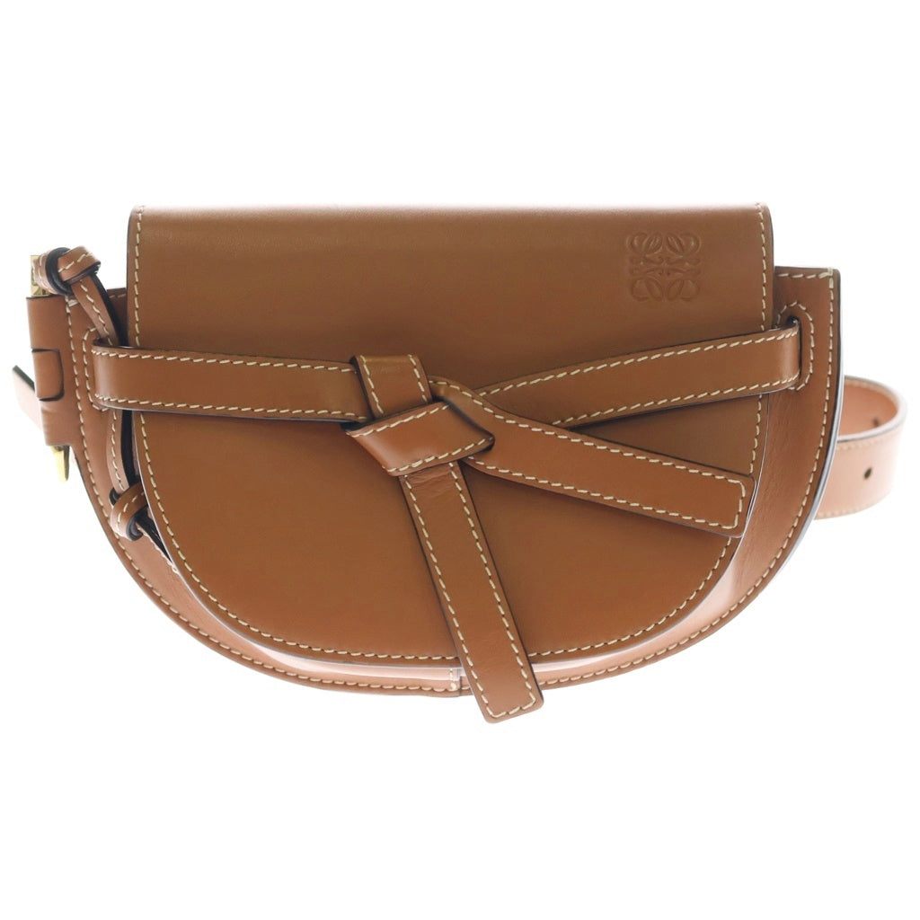 LOEWE(ロエベ) ゲートデュアルバッグ ショルダーバッグ ブラウン レザー ゴールド金具 レディース